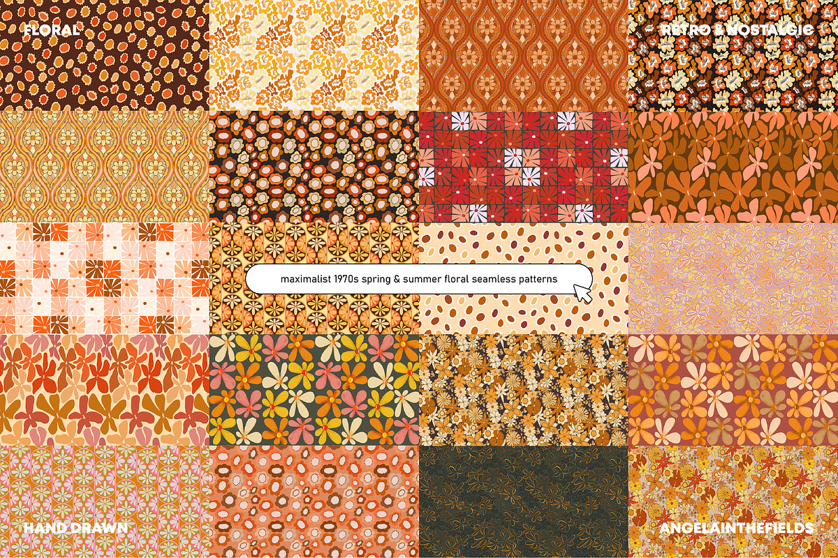 Retro Spring Patterns, a Pattern Graphic by angelainthefields (Photo 3 of 6)