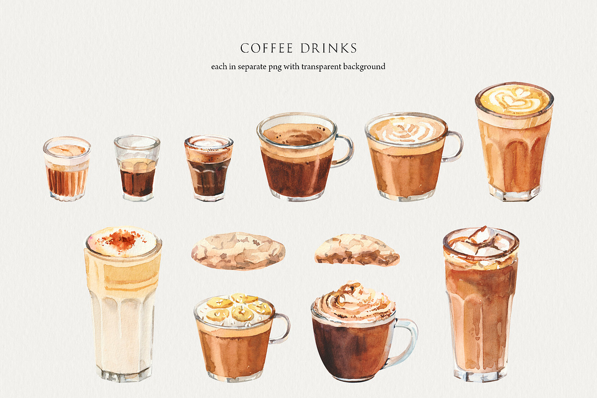 Coffee Corner watercolor, a Food Illustration by Volha Studio (Photo 8 of 11)