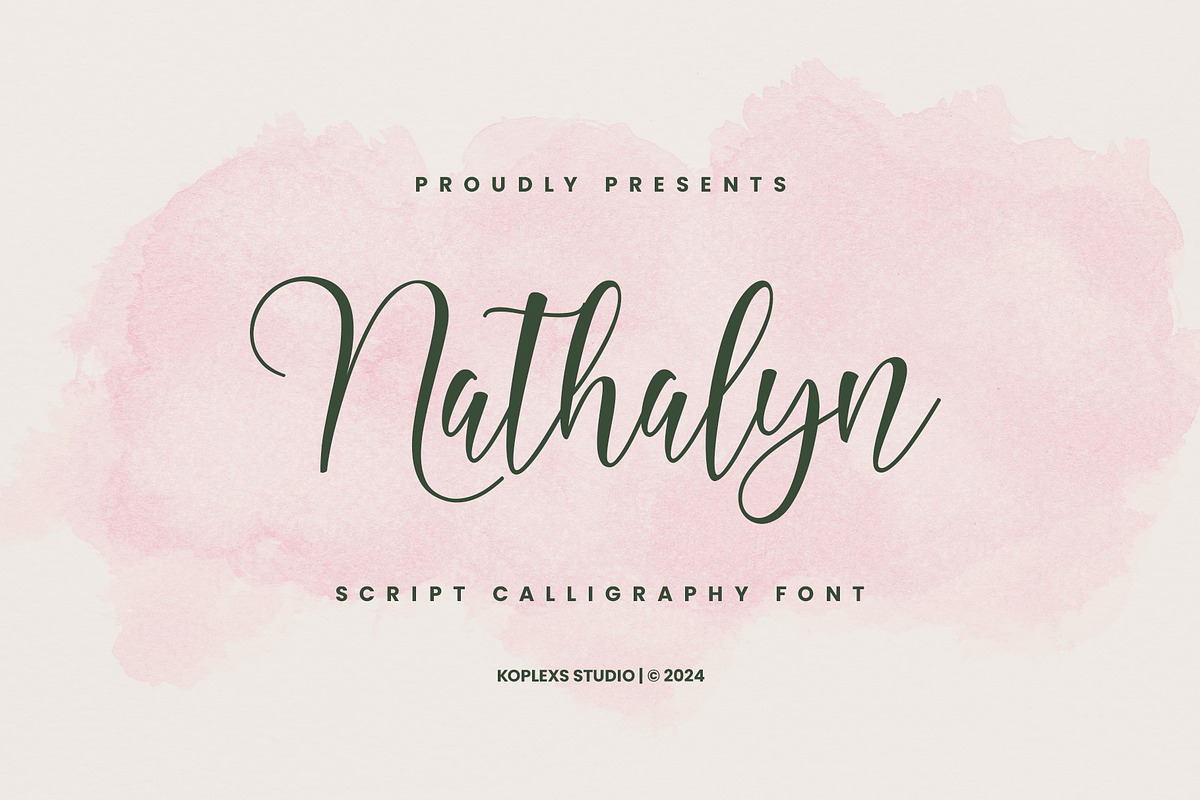 Nathalyn - Script Calligraphy Font, a Script Font by Koplexs Studio (Photo 1 of 10)