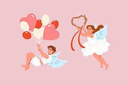 Cupids set, Valentine's Day cards, a Person Illustration by PaperTrident (Thumbnail 2 of 14)