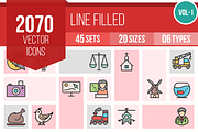 2070 Line Filled Icons (V1), an Icon by IconBunny (Thumbnail 1 of 4)