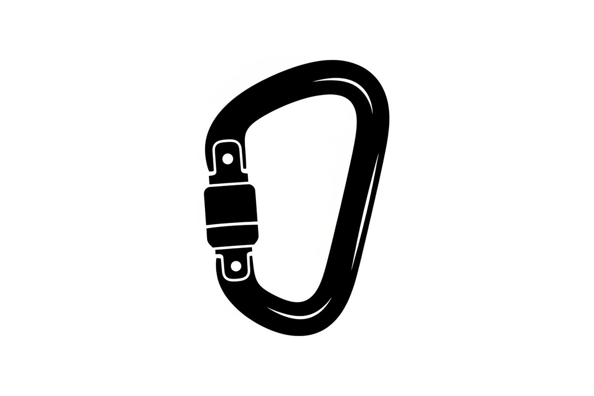 Climbing Carabiner Safety Silhouette, an Illustration by hafijul (Photo 9 of 14)