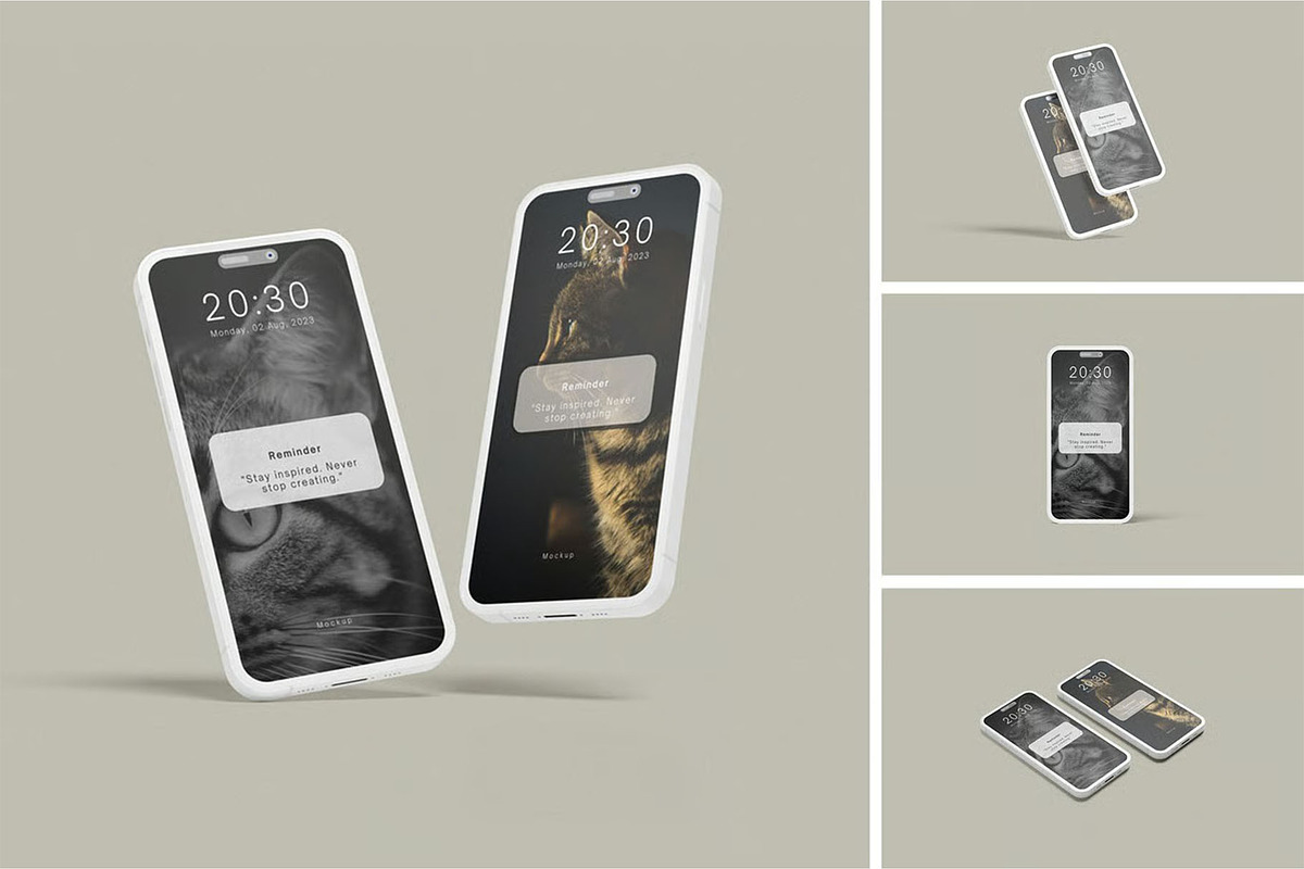 iPhone 14 Pro Clay Mockup, an iPhone Mockup by zpackcreative (Photo 5 of 5)