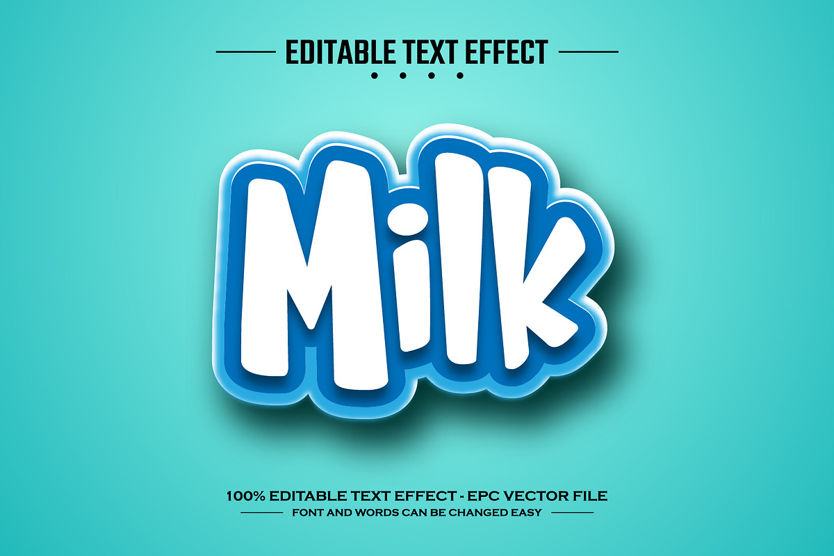 Milk 3D editable text effect, a Layer Style Add-On by nicemorning