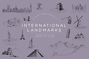 Hand Drawn International Landmarks, an Illustration by East Grove (Thumbnail 1 of 2)