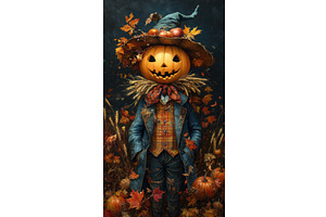 Halloween Scarecrow With Jack-O