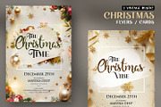 3 Merry Christmas Vintage Flyers, a Flyer Template by PixelsDesign (Thumbnail 1 of 4)