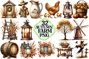 Sepia Autumn Farm Clipart, an Illustration by Pixels.Craft (Thumbnail 1 of 7)