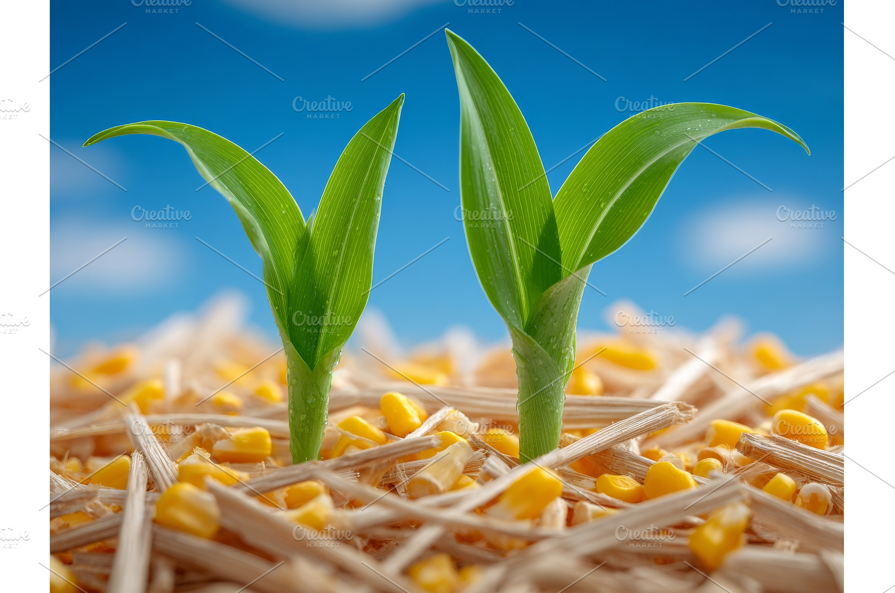 A close-up view shows two field corn, an Animal Photo by ZinetroN