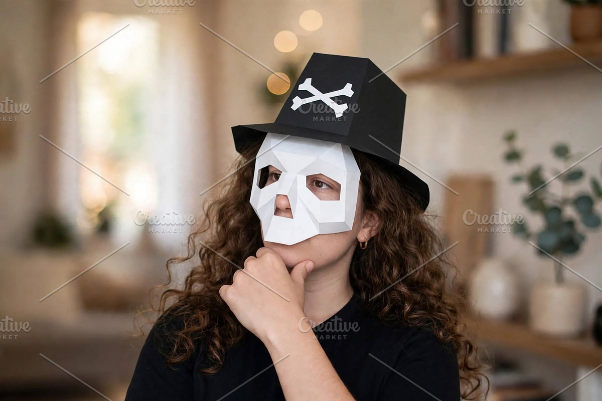 Halloween Skull Mask - 3d papercraft, a Card Template by PAPER amaze (Photo 4 of 4)