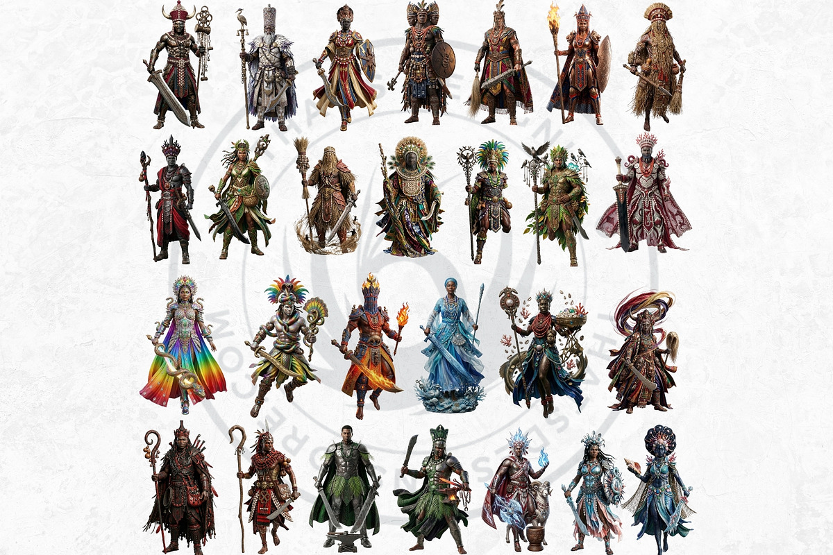 Orishas Pantheon Gods Cliparts, a Person Illustration by ThatsDesignArt (Photo 5 of 16)