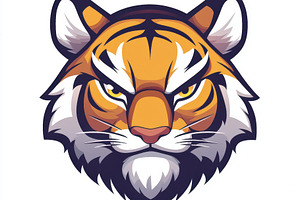 Majestic Tiger Head Intense Gaze Pow, an Animal Photo by Pixeness Studio