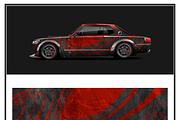 Stylish Red-Patterned Cars, an Object Illustration by CarWrap design (Thumbnail 1 of 3)