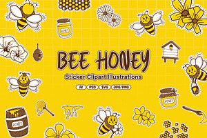 Bee Honey Illustration, an Object Illustration by Decoconio Design