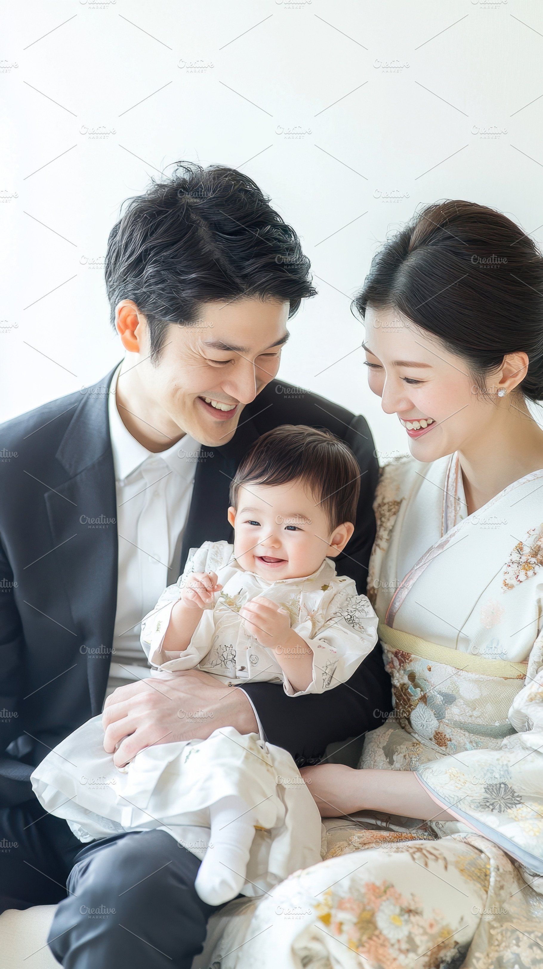 Family celebration with joyful baby, a Photo by Beautiful things
