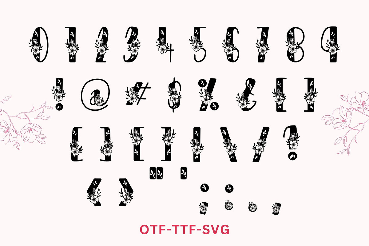 Floria – Floral Decorative Font, a Symbol Font by AnningArts (Photo 7 of 7)