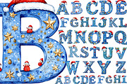 Blue Christmas Alphabet Clipart, a Seasonal Illustration by Designking (Thumbnail 1 of 4)