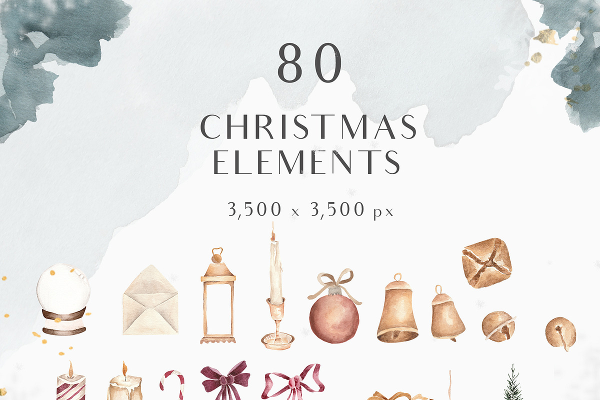 SALE! Christmas Holiday Watercolor, a Seasonal Illustration by Grace Noboa Illustrations (Photo 3 of 9)
