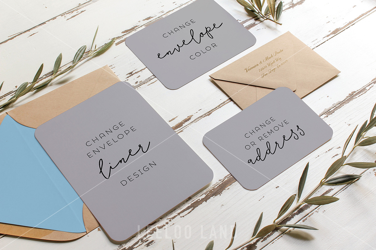 Rustic Wedding Suite Mockup Olive 3, a Print Template by ILLONA GRAPHICS (Photo 4 of 5)