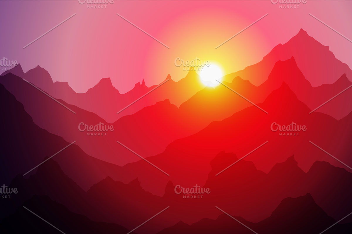 sunrice mountains eps 10 vector, a Background Graphic by Rommeo79 (Photo 1 of 3)