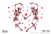Valentine's Day Png Skeleton Heart, a Seasonal Illustration by Design Station (Thumbnail 1 of 7)