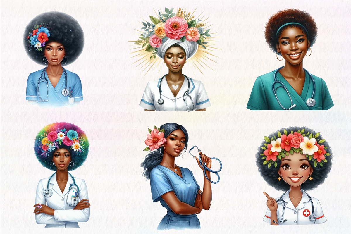 African Nurse Woman Clipart, an Illustration by CreationArt (Photo 4 of 5)