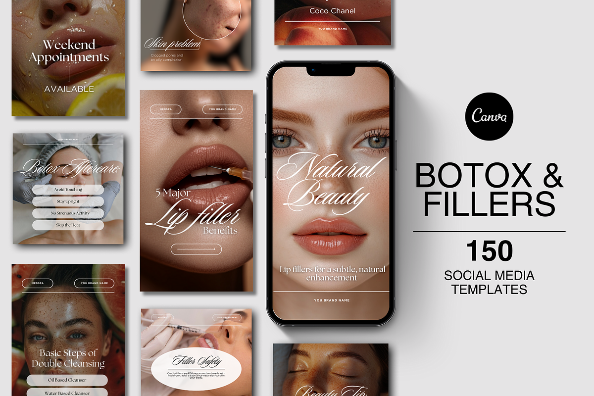 Med Spa Instagram Templates Bundle, a Social Media Template by DesignsbyMariaStudio (Photo 1 of 10)