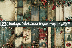 Vintage Christmas Paper Sublimation, an Illustration by SinaCreation
