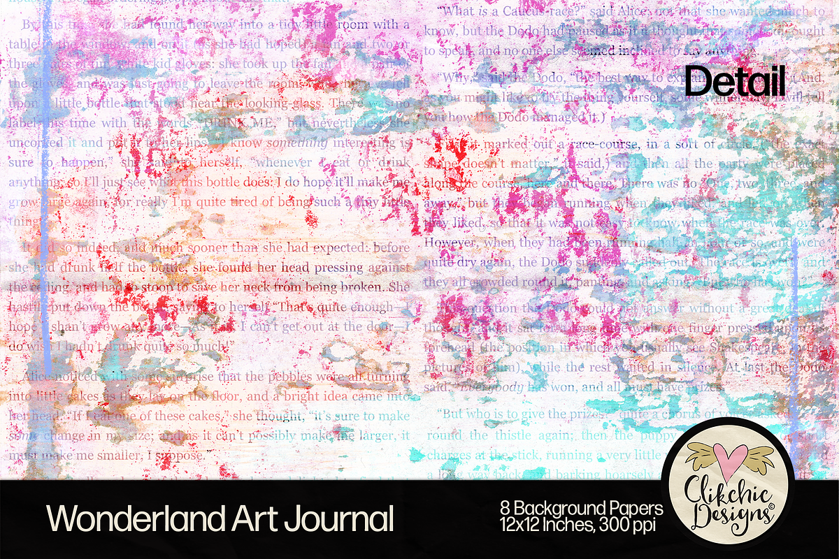 Wonderland Art Journal Backgrounds, a Texture Graphic by Clikchic Designs (Photo 5 of 10)