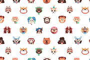 Funny dog avatars set + backgrounds, an Animal Illustration by PaperTrident (Thumbnail 13 of 13)