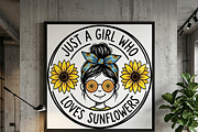 Just A Girl Who Loves Sunflowers PNG, a Shirt Mockup by Vector Stall (Thumbnail 15 of 15)