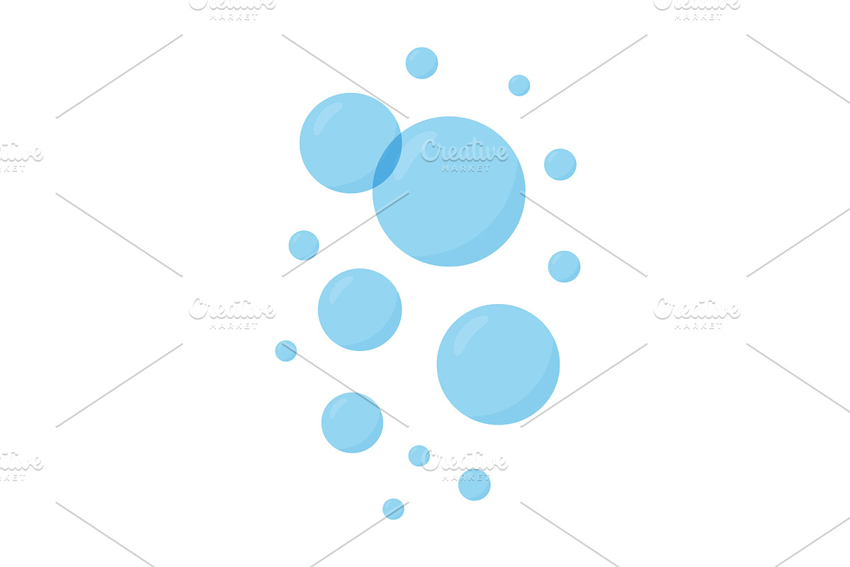Light blue glossy soap bubbles, an Illustration by GraphiShop