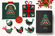 Folk Christmas Pattern and Ornaments, a Seasonal Illustration by Red Ink (Thumbnail 4 of 9)