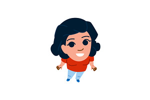 Smiling woman standing and looking, a Person Illustration by pikepicture