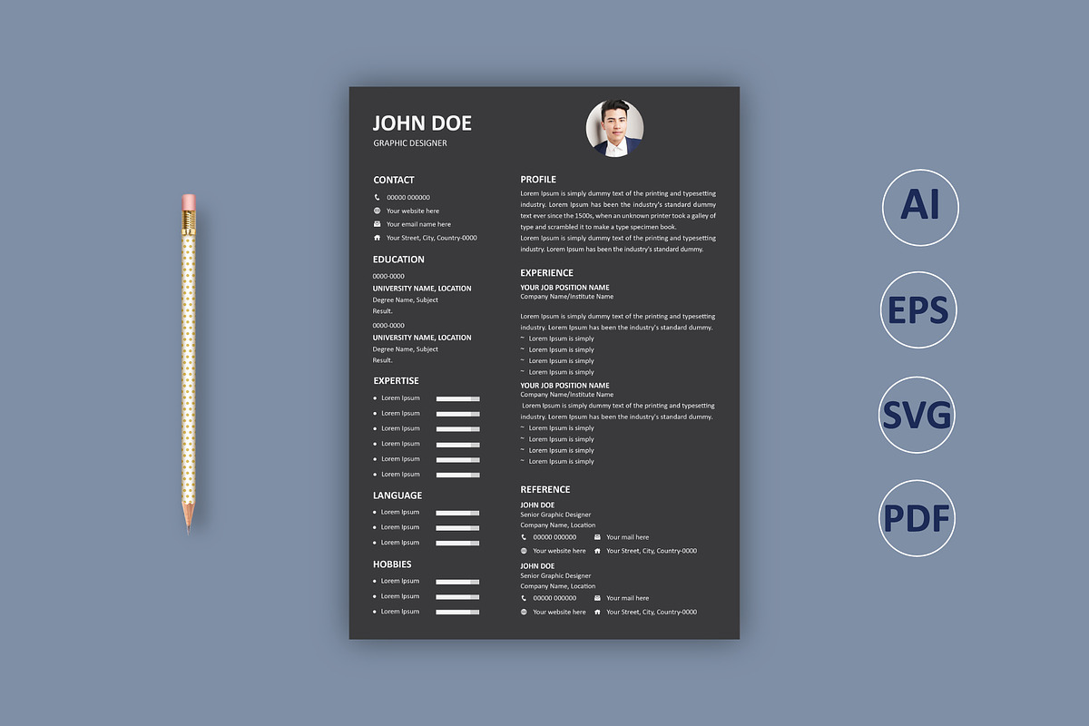 Minimal Modern Resume Template, a Resume Template by Annudesign (Photo 3 of 9)