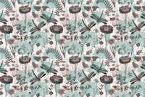 6 Seamless Patterns In Vintage Style