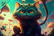 Psychedelic cat. Art., an Animal Illustration by KENO Mascots (Thumbnail 5 of 6)