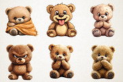 Cute Teddy Bear Emotions Clipart Bun, an Illustration by RobertsArt (Thumbnail 5 of 7)