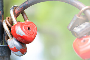 Red lock padlock love heart, a Business Photo by Vapi