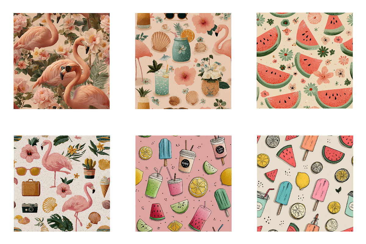 Summer Seamless Repeat Pattern, an Illustration by CreationArt (Photo 6 of 7)