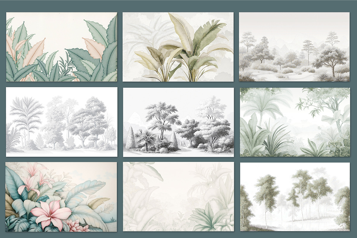 Abstract Forest Art Wallpaper Set, an Illustration by fei long (Photo 8 of 10)