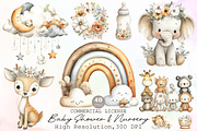 Baby Shower Clipart Boho Nursery Cli, an Illustration by Sublimation Artist (Thumbnail 1 of 6)