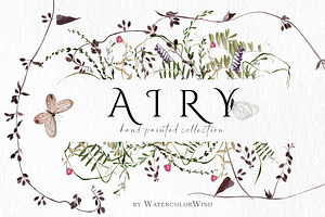 Delicate airy wildflowers clipart