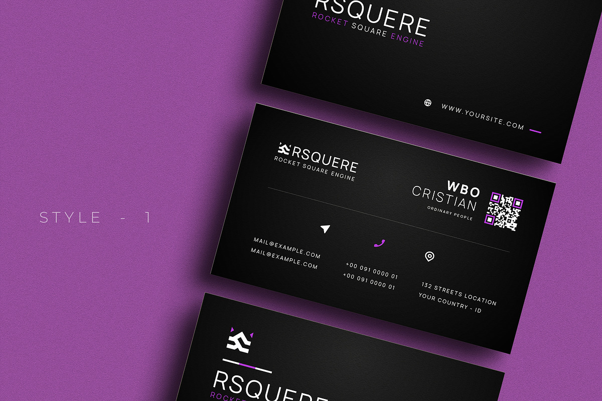 Purple Premium Business Card - V.42, a Business Card Template by Ctrl space studio (Photo 2 of 6)