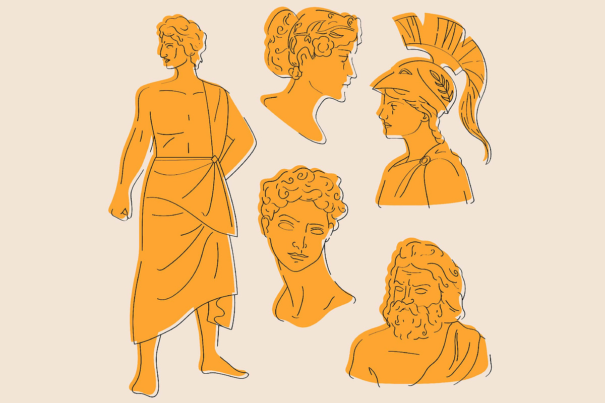 Classical Figures Asset Illustration, an Illustration by graphicook
