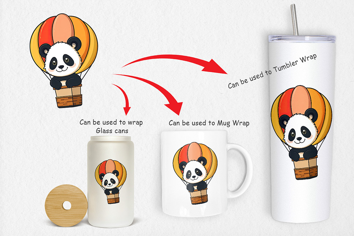 Balloon Panda Clipart, a Graphic by Artnoy (Photo 4 of 5)
