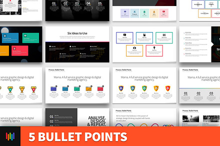 5 Bullet Points PowerPoint Templates