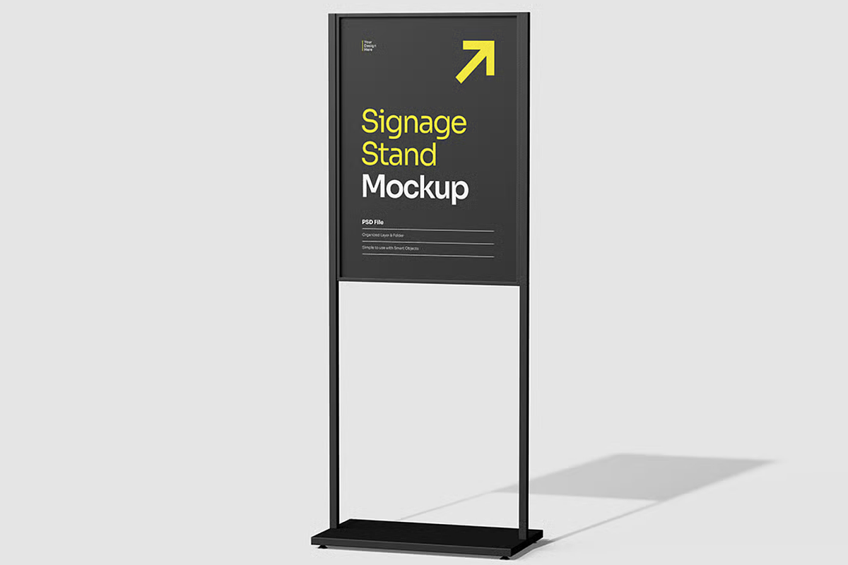 Signage Mockup - Glass & Metal Frame, a Packaging Mockup by graphicsauce (Photo 3 of 4)