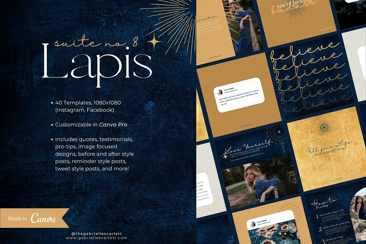 Lapis | Elegant Social Template Set, a Social Media Template by Gabrielle Scarlett Design (Photo 1 of 5)