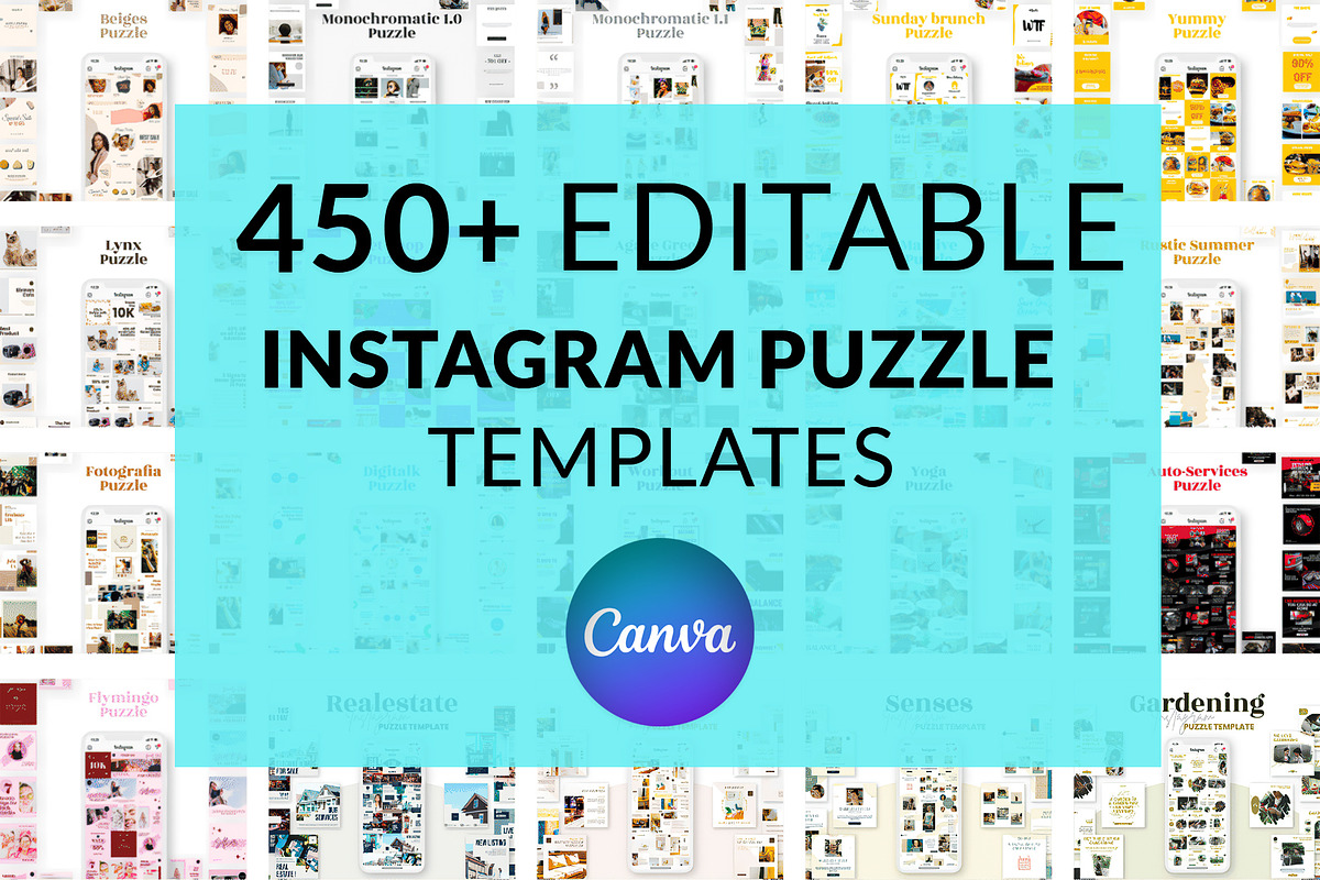 450 Instagram Puzzle Templates, a Social Media Template by ResumeFabs (Photo 1 of 4)